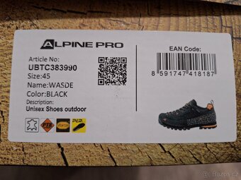ALPINE PRO - WASDE Outdoorová obuv s membránou -NOVÉ, ZÁRUKA - 11