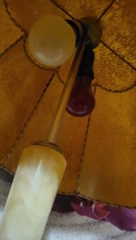 Starožitna stolní lampa mramor stínítko - 11