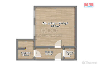 Prodej bytu, 1+kk, 33 m², OV, Plzeň, ul. Němejcova - 11