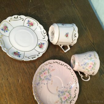 Růžový porcelán ručně malovaný 14K zlato Leander Loučky - 11