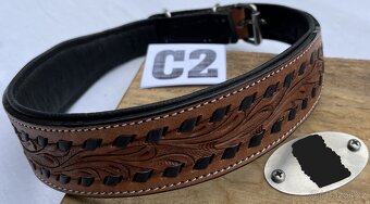 Kožený psí obojek MIX SLEVA - 11