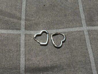 Nové dámské stříbrné náušnice 925 srdce srdíčka ocel - 11