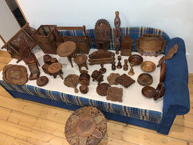 Indické dřevo dekorace 39ks_1980 - 1985 zachovalý stav - 11