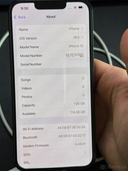 iPhone 13 128 GB tmavě modrý – 85 % baterie, bohaté přísluš. - 11