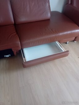 rohová, kožená sedací souprava, křeslo - 11
