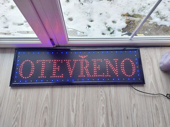 Světelná VELKÁ LED reklama, poutač-OTEVŘENO 100x30x2cm SUPR - 11