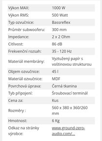 Subwoofer Ground Zero - 11