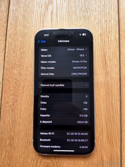 APPLE IPHONE 14 PRO 515 GB STŘÍBRNÝ - top stav - 11