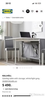KALLHÄLL Stůl se skl. deskou a úl. prostorem nový - 11