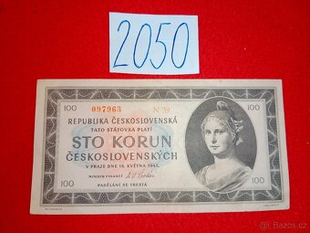 Československé bankovky třetí část ceny jsou za ks a na fotu - 11