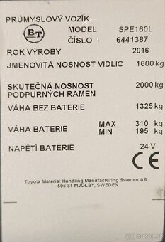 VZV Toyota BT Staxio SPE160L - 11