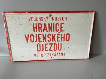 cedule hranice vojenského újezdu stará cedule hranice - 11