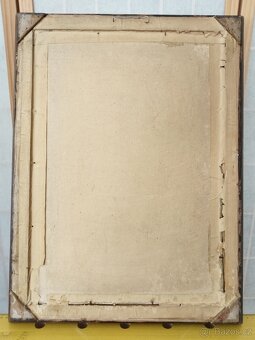obraz PRODAVAČKA KVĚTIN, olej, sign. E. Blaces cca. 1880 - 11