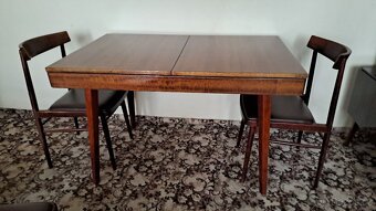 Retro obývací stěna, jídelní a konferenční stůl a židle - 11
