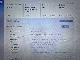 HP Envy / i7 4702MQ / 8GB RAM / 256 GB SSD / Nvidia GT 750M - 11