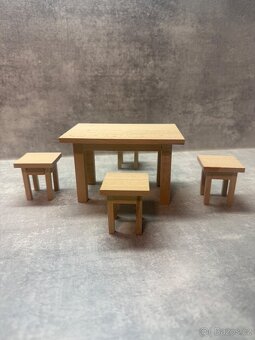 Ručně vyráběná sada dřevěného mini nábytku z buku - 11