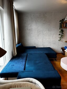 Rohová pohovka Planet z Bonami Semišová, Pravý roh - 11