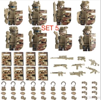 Rôzne sety vojakov 7 + doplnky - typ lego - nové - 11