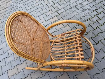 Luxusní, retro, přírodní ratanové houpací křeslo - 11