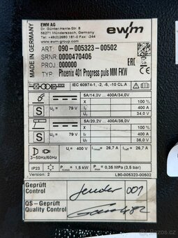 EWM Phoenix 401 Progress puls – pulzní MIG/MAG 400 A - 11