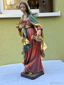 Svatá Alžběta socha dřevo nádherná veliká malovaná - 11