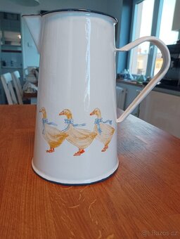 VINTAGE SMALTOVANÁ PLECHOVÁ KONEV FRANCIE - 11