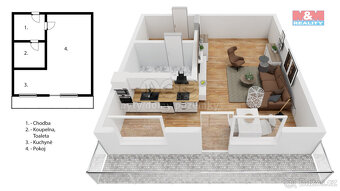 Prodej bytu 1+kk, 26 m², Broumov, ul. Dukelská - 11