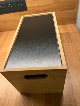 Dřevěný box s kostkami, puzzlemi zn. Tesco - 11