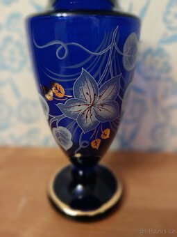 Modrá skleněná váza - 11
