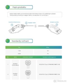 Nabíjecí kabel  Elektromobilu TYP2 ,  22 kW ( Nový) - 11