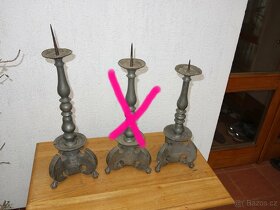 Starý cínový svícen, rok 1664, číslo 3 - 11