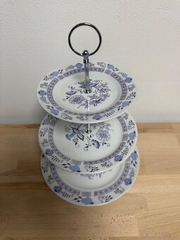 Porcelánový etazér, patrový talíř, cibulák - 11