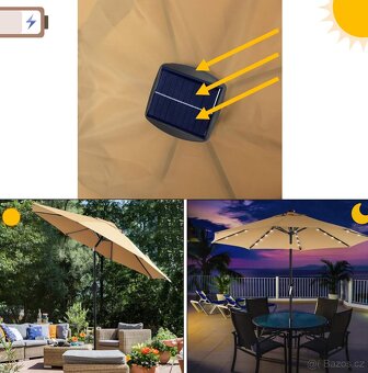 Nový slunečník s LED osvětlením 270x240 cm ... - 11