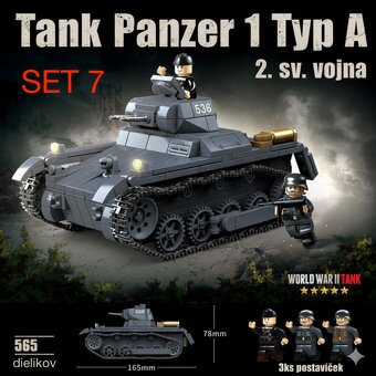 Stavebnice tankov + postavičky - typ lego - nové - 11
