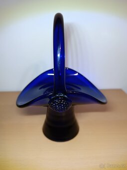 Skleněný košík - sklo cobalt modrý - 11