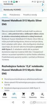 Huawei MateBook D15, v novom stave, 65W nabíjačka. - 11