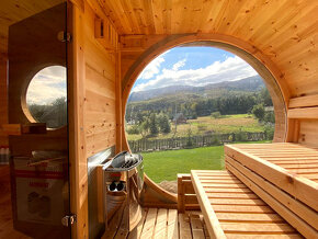 Oválná sauna s panoramatickým oknem - 11