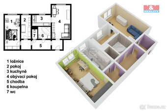 Prodej bytu 3+1, 67 m², České Budějovice, ul. M. Chlajna - 11
