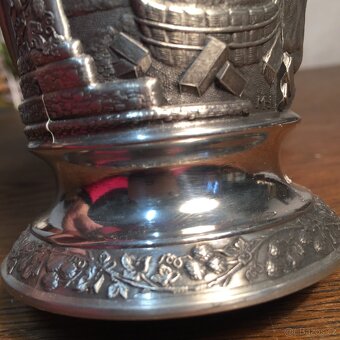 Cínový pohár pivní velká sklenice z cínu punc certifikát - 11