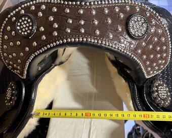 Westernové sedlo 23) černé Floral hnědý krokodý - 11