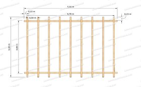 Dřevěná pergola - stavebnice bez krytiny 3x3m, 3x5m - 11