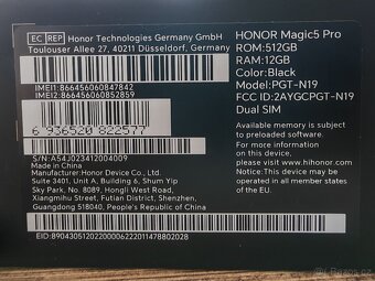 Honor Magic 5 Pro 12/512 GB Black, v ZÁRUCE - 11