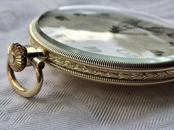 Zlaté 14K starožitné kapesní hodinky ORATOR - 11