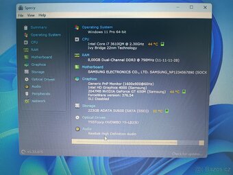Notebook Samsung 550P / 17,3” / i7 / 8GB / 256GB /nvidia W11 - 11