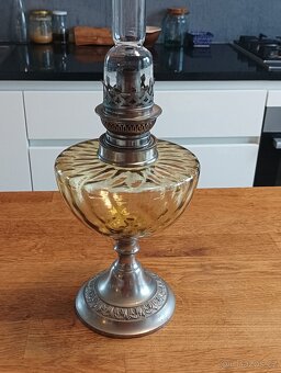 ART DECO STAROŽITNÁ PETROLEJOVÁ LAMPA UNIS PARIS KOLEM 1920 - 11