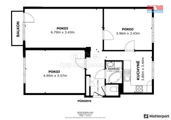 Prodej bytu 3+1, 72 m², Ostrava - Poruba, ul. Slavíkova - 11