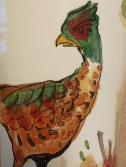 FAJÁNS RUČNĚ MALOVANÁ VÁZA MB SOLOGNE FRANCIE - 11