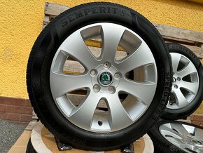 Alu kola 5x112 r16 Škoda Spectrum + zánovní pneu 205/55/16 - 11