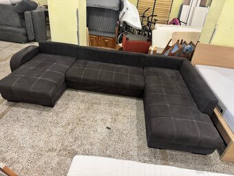 Kvalitní hnědá veliká sedací souprava ROZKLÁDACÍ - 11