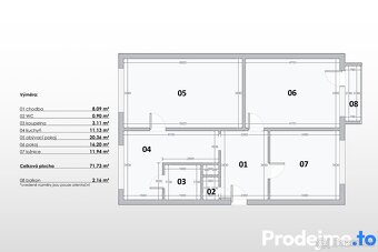 Prodej bytu 3+1, 77 m2 - Znojmo, Přímětice, ev.č. 100026 - 11